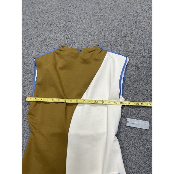 Anthropologie Maeve Midi Dress Muscle Ivory Colorblock Preppy Stretch Sz MP NWT - Picture 7 of 10